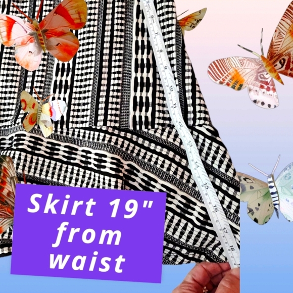 Loft Black/White Fit & Flare Summer Dress, size 2 - Picture 3 of 4